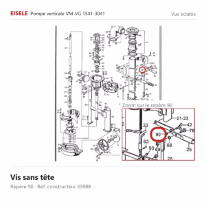 Vue éclatée Eisele Biogaz – Vis sans tête Eisele Biogaz – 33988 (repère 90)