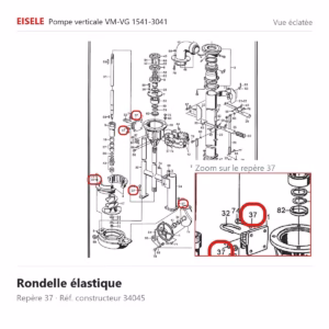 Vue éclatée Eisele Biogaz – Rondelle élastique Eisele Biogaz – 34045 (repère 37)