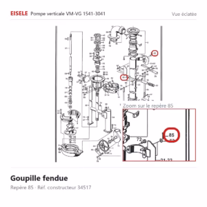 Vue éclatée Eisele Biogaz – Goupille fendue Eisele Biogaz – 34517 (repère 85)