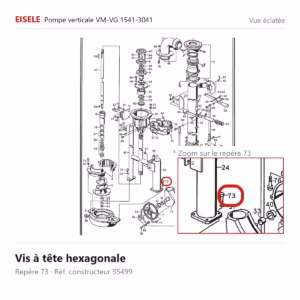 Vue éclatée Eisele Biogaz – Vis à tête hexagonale Eisele Biogaz – 35499 (repère 73)