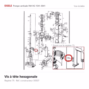 Vue éclatée Eisele Biogaz – Vis à tête hexagonale Eisele Biogaz – 35507 (repère 75)