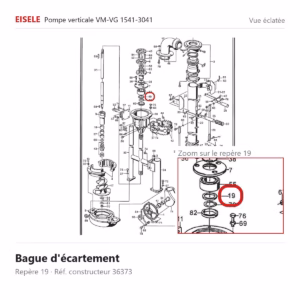 Vue éclatée Eisele Biogaz – Bague d'écartement Eisele Biogaz – 36373 (repère 19)