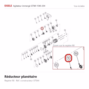 Vue éclatée Eisele Biogaz – Réducteur planétaire Eisele Biogaz – 37544 (repère 90)