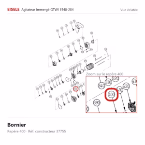 Vue éclatée Eisele Biogaz – Bornier Eisele Biogaz – 37755 (repère 400)