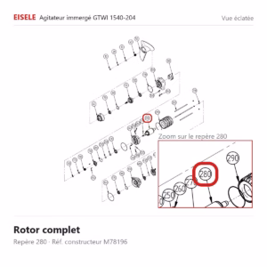 Vue éclatée Eisele Biogaz – Rotor complet Eisele Biogaz – M78196 (repère 280)