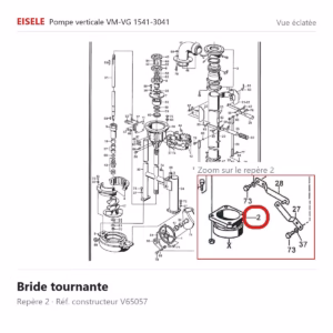 Vue éclatée Eisele Biogaz – Bride tournante Eisele Biogaz – V65057 (repère 2)