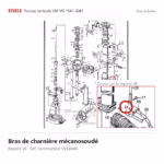 Vue éclatée Eisele Biogaz – Bras de charnière mécanosoudé Eisele Biogaz – V65404N (repère 28)