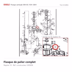 Vue éclatée Eisele Biogaz – Flasque de palier complet Eisele Biogaz – V65658 (repère 10)