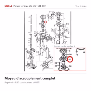 Vue éclatée Eisele Biogaz – Moyeu d'accouplement complet Eisele Biogaz – V68971 (repère 8)