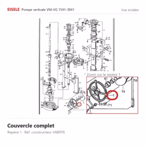 Vue éclatée Eisele Biogaz – Couvercle complet Eisele Biogaz – V68976 (repère 41)