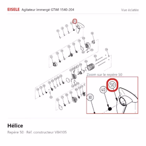 Vue éclatée Eisele Biogaz – Hélice Eisele Biogaz – V84105 (repère 50)