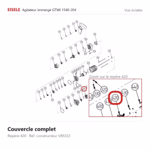 Vue éclatée Eisele Biogaz – Couvercle complet Eisele Biogaz – V85322 (repère 420)