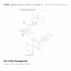 Vis à tête hexagonale SUMA Giantmix FT / Giantmix FR SP / Giantmix FR / Optimix 3G – 100298