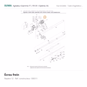 Écrou frein SUMA Giantmix FT / Giantmix FR SP / Optimix 3G – 100311