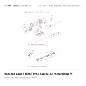 Raccord coudé fileté avec douille de raccordement SUMA Giantmix FR – 100521