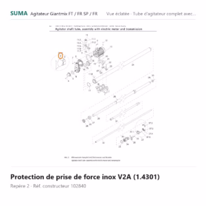 Protection de prise de force inox V2A (1.4301) SUMA Giantmix FT / Giantmix FR SP / Giantmix FR – 102840