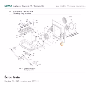 Écrou frein SUMA Giantmix FR / Optimix 3G – 103311