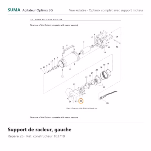 Support de racleur, gauche SUMA Optimix 3G – 103718