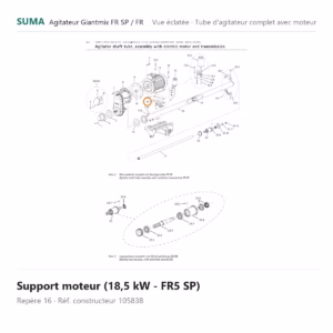 Support moteur (18,5 kW - FR5 SP) SUMA Giantmix FR SP / Giantmix FR – 105838