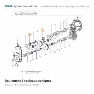 Roulement à rouleaux coniques SUMA Giantmix FT / Giantmix FR – 106113