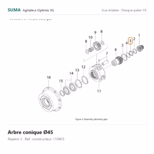 Arbre conique Ø45 SUMA Optimix 3G – 110403
