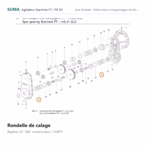 Rondelle de calage SUMA Giantmix FT / Giantmix FR SP – 110471