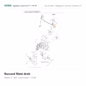 Raccord fileté droit SUMA Giantmix FT / Giantmix FR SP – 113126