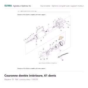 Couronne dentée intérieure, 61 dents SUMA Optimix 3G – 114535