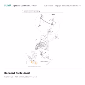 Raccord fileté droit SUMA Giantmix FT / Giantmix FR SP – 117212