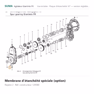 Membrane d'étanchéité spéciale (option) SUMA Giantmix FR – 120580
