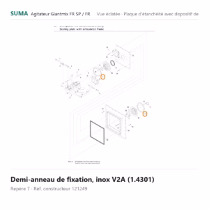 Demi-anneau de fixation, inox V2A (1.4301) SUMA Giantmix FR SP / Giantmix FR – 121249