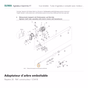 Adaptateur d'arbre emboîtable SUMA Giantmix FT – 123418