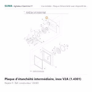 Plaque d'étanchéité intermédiaire, inox V2A (1.4301) SUMA Giantmix FT – 126383