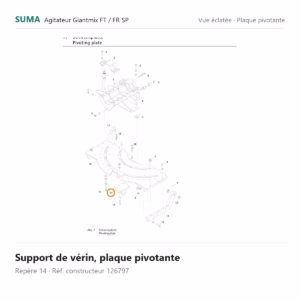 Support de vérin, plaque pivotante SUMA Giantmix FT / Giantmix FR SP – 126797