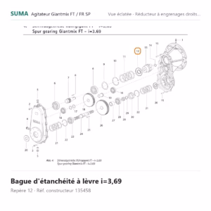 Bague d'étanchéité à lèvre i=3,69 SUMA Giantmix FT / Giantmix FR SP – 135458