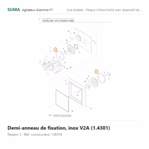 Demi-anneau de fixation, inox V2A (1.4301) SUMA Giantmix FT – 138704