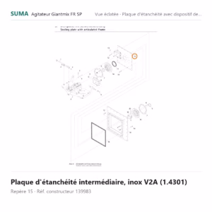 Plaque d'étanchéité intermédiaire, inox V2A (1.4301) SUMA Giantmix FR SP – 139983
