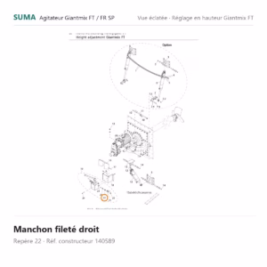 Manchon fileté droit SUMA Giantmix FT / Giantmix FR SP – 140589