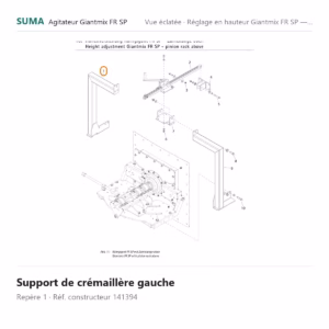 Support de crémaillère gauche SUMA Giantmix FR SP – 141394