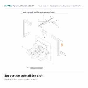 Support de crémaillère droit SUMA Giantmix FR SP – 141402