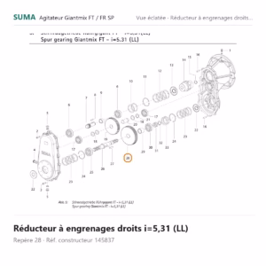 Réducteur à engrenages droits i=5,31 (LL) SUMA Giantmix FT / Giantmix FR SP – 145837