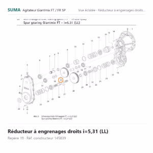 Réducteur à engrenages droits i=5,31 (LL) SUMA Giantmix FT / Giantmix FR SP – 145839