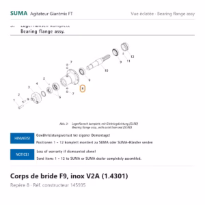 Corps de bride F9, inox V2A (1.4301) SUMA Giantmix FT – 145935