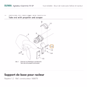 Support de base pour racleur SUMA Giantmix FR SP – 168079