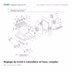Réglage du treuil à crémaillère en haut, complet SUMA Giantmix FR – 18762