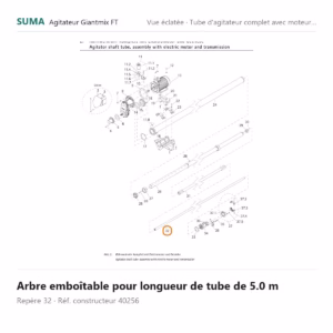 Arbre emboîtable pour longueur de tube de 5.0 m SUMA Giantmix FT – 40256