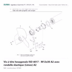 Vis à tête hexagonale ISO 4017 - M12x30 A2 avec rondelle élastique… SUMA Giantmix FT / Giantmix FR SP / Giantmix FR – 41365