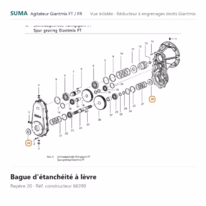 Bague d'étanchéité à lèvre SUMA Giantmix FT / Giantmix FR – 66390