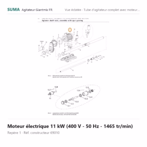 Moteur électrique 11 kW (400 V - 50 Hz - 1465 tr/min) SUMA Giantmix FR – 69010