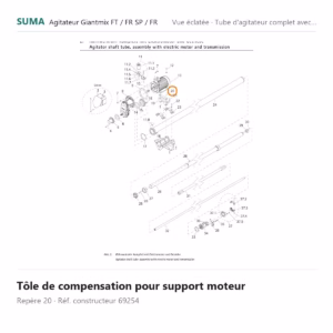 Tôle de compensation pour support moteur SUMA Giantmix FT / Giantmix FR SP / Giantmix FR – 69254
